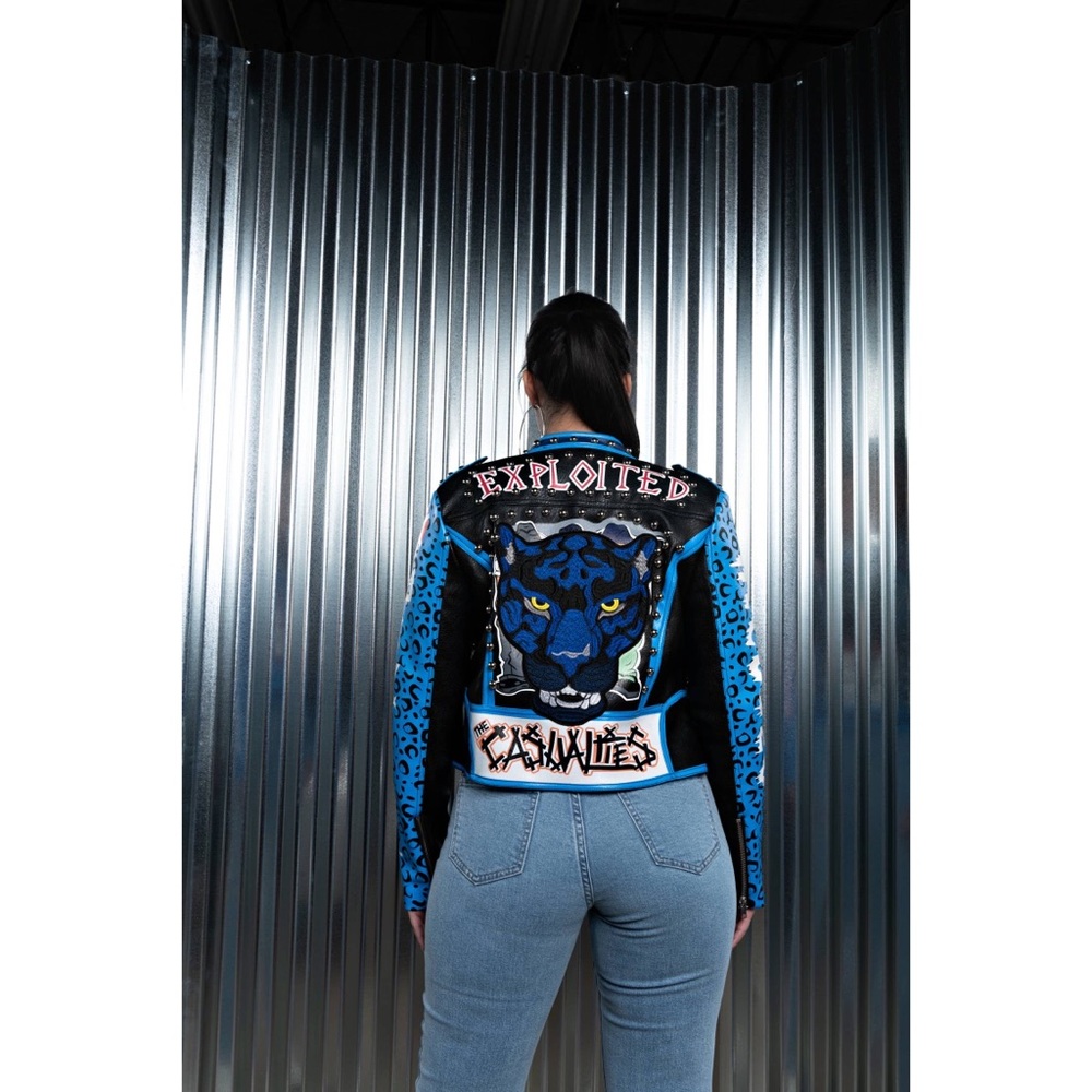 Stylish studded leather jacket